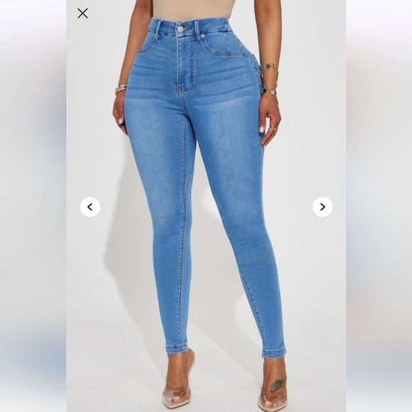 Fashion Nova Can't Deny You Sculpting Skinny Jeans - Light Wash Size 14 (NWT) - Picture 9 of 16